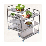 NNEAGS 2X 4 Tier 950x500x1220 Stainless Steel Kitchen Dining Food Cart Trolley Utility