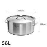 NNEAGS Stock Pot 58L Top Grade Thick Stainless Steel Stockpot 18/10