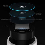 NNEAGS 2X 500ML Stainless Steel Smart LCD Thermometer Display Bottle Vacuum Flask Thermos White
