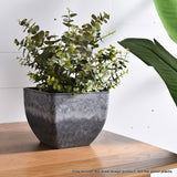 NNEAGS 32cm Weathered Grey Square Resin Plant Flower Pot in Cement Pattern Planter Cachepot for Indoor Home Office