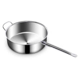 NNEAGS 2X 30cm Stainless Steel Saucepan Sauce pan with Glass Lid and Helper Handle Triple Ply Base Cookware