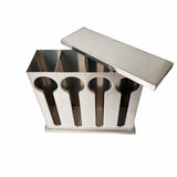 NNEAGS 2X Stainless Steel Buffet Restaurant Spoon Utensil Holder Storage Rack 4 Holes