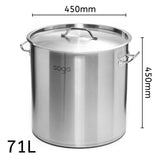 NNEAGS Stock Pot 71L Top Grade Thick Stainless Steel Stockpot 18/10