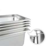 NNEAGS 4X GN Pan Full Size 1/3 GN Pan 15cm Deep Stainless Steel Tray
