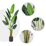 NNEAGS 2X 220cm Artificial Giant Green Birds of Paradise Tree Fake Tropical Indoor Plant Home Office Decor