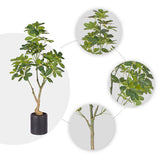 NNEAGS 2X 120cm Artificial Natural Green Schefflera Dwarf Umbrella Tree Fake Tropical Indoor Plant Home Office Decor