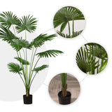 NNEAGS 180cm Artificial Natural Green Fan Palm Tree Fake Tropical Indoor Plant Home Office Decor