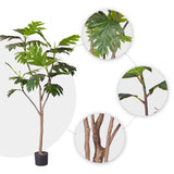 NNEAGS 2X 180cm Artificial Natural Green Split-Leaf Philodendron Tree Fake Tropical Indoor Plant Home Office Decor