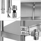 NNEAGS Stainless Steel 4 Tier Kitchen Shelving Unit Display Shelf Home Office 150CM