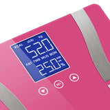 NNEAGS Glass LCD Digital Body Fat Scale Bathroom Electronic Gym Water Weighing Scales Pink
