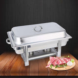 NNEAGS 2X Double Tray Stainless Steel Chafing Catering Dish Food Warmer
