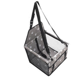 NNEAGS 2X Waterproof Pet Booster Car Seat Breathable Mesh Safety Travel Portable Dog Carrier Bag Grey