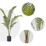 NNEAGS 150cm Artificial Green Rogue Hares Foot Fern Tree Fake Tropical Indoor Plant Home Office Decor