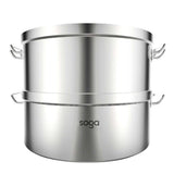 NNEAGS Food Steamer 35cm 304 Top Grade Stainless Steel 2 Tiers