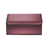 NNEAGS Leather Car Boot Collapsible Foldable Trunk Cargo Organizer Portable Storage Box Red Large