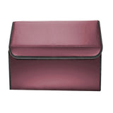 NNEAGS 4X Leather Car Boot Collapsible Foldable Trunk Cargo Organizer Portable Storage Box Red Medium