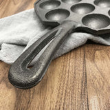 NNEAGS 18CM Cast Iron Takoyaki Fry Pan Octopus Balls Maker 12 Hole Cavities Grill Mold