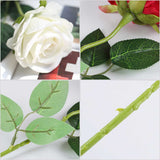 NNEAGS 10pcs Artificial Silk Flower Fake Rose Bouquet Table Decor White