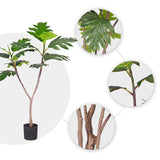 NNEAGS 2X 90cm Artificial Natural Green Split-Leaf Philodendron Tree Fake Tropical Indoor Plant Home Office Decor