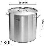 NNEAGS Stock Pot 130L Top Grade Thick Stainless Steel Stockpot 18/10