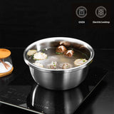 NNEAGS 3Pcs Deepen Matte Stainless Steel Stackable Baking Washing Mixing Bowls Set Food Storage Basin