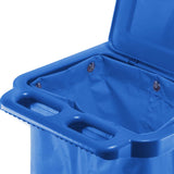NNEAGS 3 Tier Multifunction Janitor Cleaning Waste Cart Trolley and Waterproof Bag with Lid Blue