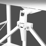 NNEAGS 5 Tier Steel White Foldable Kitchen Cart Multi-Functional Shelves Portable Storage Organizer with Wheels