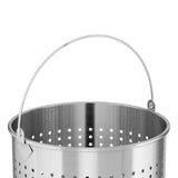 NNEAGS 50L 18/10 Stainless Steel Perforated Stockpot Basket Pasta Strainer with Handle