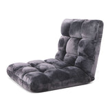 NNEAGS 4X Floor Recliner Folding Lounge Sofa Futon Couch Folding Chair Cushion Grey