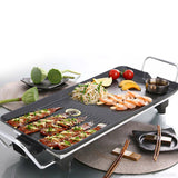 NNEAGS 48cm Electric BBQ Grill Teppanyaki Tough Non-stick Surface Hot Plate Kitchen 3-5 Person