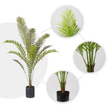 NNEAGS 4X 160cm Green Artificial Indoor Rogue Areca Palm Tree Fake Tropical Plant Home Office Decor