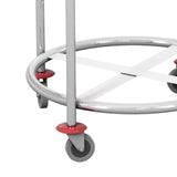 NNEAGS Stainless Steel Round Soiled Linen Laundry Trolley Cart with Wheels White