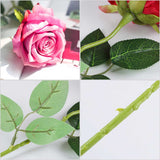 NNEAGS 10pcs Artificial Silk Flower Fake Rose Bouquet Table Decor Pink