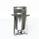 NNEAGS 4X 11L Round Stainless Steel Soup Warmer Marmite Chafer Full Size Catering Chafing Dish