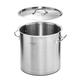 NNEAGS 33L Stainless Steel Stock Pot with Two Steamer Rack Insert Stockpot Tray