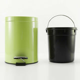 NNEAGS 2X 7L Foot Pedal Stainless Steel Rubbish Recycling Garbage Waste Trash Bin Round Green