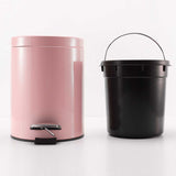 NNEAGS 2X 12L Foot Pedal Stainless Steel Rubbish Recycling Garbage Waste Trash Bin Round Pink
