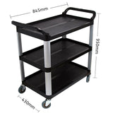 NNEAGS 3 Tier Food 83.5x43x95cm Trolley Food Waste Cart Storage Mechanic Kitchen Black Small