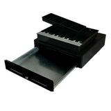 NNEAGS 2X Black Heavy Duty Cash Drawer Electronic 4 Bills 8 Coins Cheque Slot Tray Pos 410