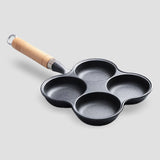 NNEAGS 2X 4 Mold Multi-Portion Cast Iron Breakfast Fried Egg Pancake Omelet Fry Pan