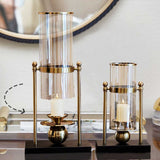 NNEAGS 34cm Modern Transparent Glass Flower Vase with Candle