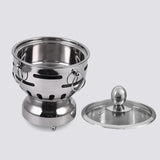 NNEAGS 2X Stainless Steel Mini Asian Buffet Hot Pot Single Person Shabu Alcohol Stove Burner with Glass Lid