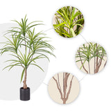 NNEAGS 90cm Artificial Natural Green Dracaena Dragon Tree Fake Tropical Indoor Plant Home Office Decor