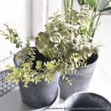 NNEAGS 32cm Weathered Grey Round Resin Plant Flower Pot in Cement Pattern Planter Cachepot for Indoor Home Office