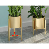 NNEAGS 45CM Gold Metal Plant Stand with Flower Pot Holder Corner Shelving Rack Indoor Display