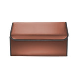NNEAGS 2X Leather Car Boot Collapsible Foldable Trunk Cargo Organizer Portable Storage Box Coffee Large