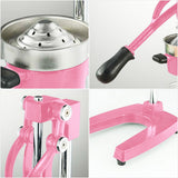 NNEAGS 2X Manual Juicer Hand Press Juice Extractor Squeezer Orange Citrus Pink