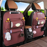 NNEAGS 2X PVC Leather Car Back Seat Storage Bag Multi-Pocket Organizer Backseat and iPad Mini Holder Coffee