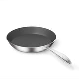 NNEAGS Stainless Steel Fry Pan 20cm 32cm Frying Pan Induction Non Stick Interior