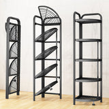 NNEAGS 5 Tier Steel Triangular  Corner Stand Multi-Functional Shelves Portable Storage Organizer